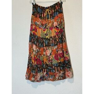 Jojo Maxi Skirt Colorful Tiered‎ Size M/L Boho Cottagecore Artsy Flowy Hippie